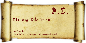 Micsey Dárius névjegykártya